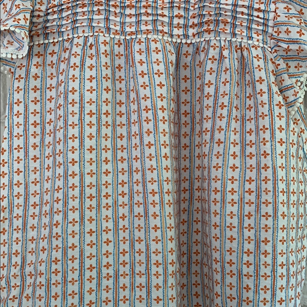 Floral Striped Ruffle Sleeve Top - Picture 3 of 7
